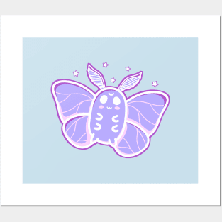 Pastel Cute Kawaii Luna Moth Posters and Art